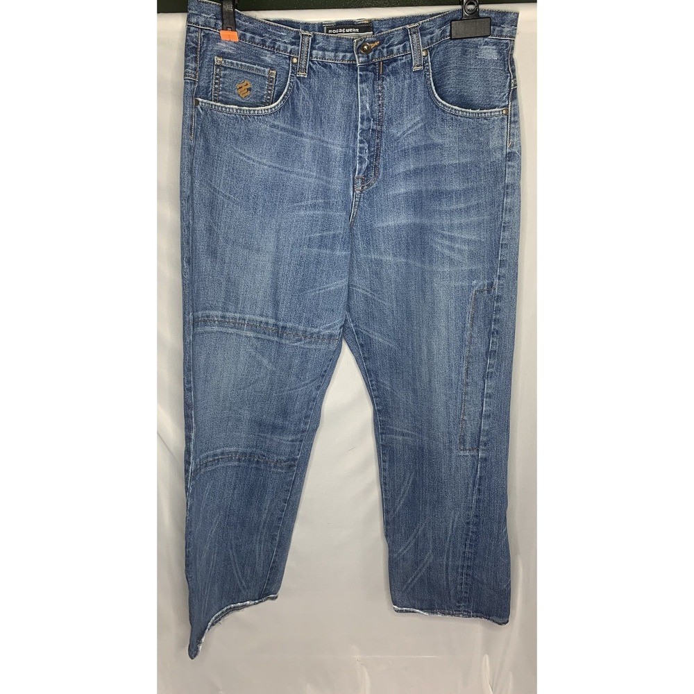 Mens 38x34 Rocawear ‎ Baggy Y2K Blue Jeans 90s Hip Hop Vintage Skater Blue Jeans